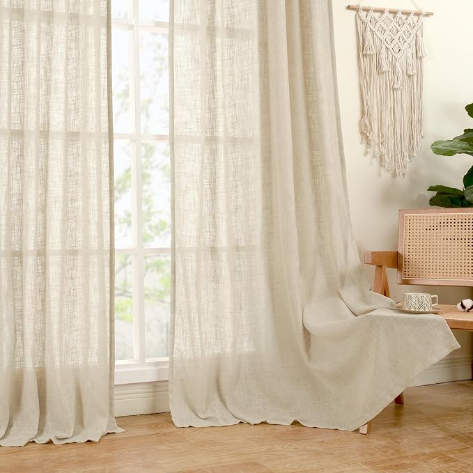 LAMIT Extra Long Linen Curtains 108 inch Long - Image 9