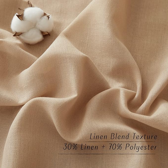 NICETOWN Camel Short Linen Curtains - Image 4