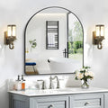 FORBATH Arched Mirror 36x40 Inch, Black Arched Mirror Wall Mounted Modern Black Aluminum Frame Decor Large for Dresser Bedroom Living Room Entryway, Hanging or Leaning Against Wall