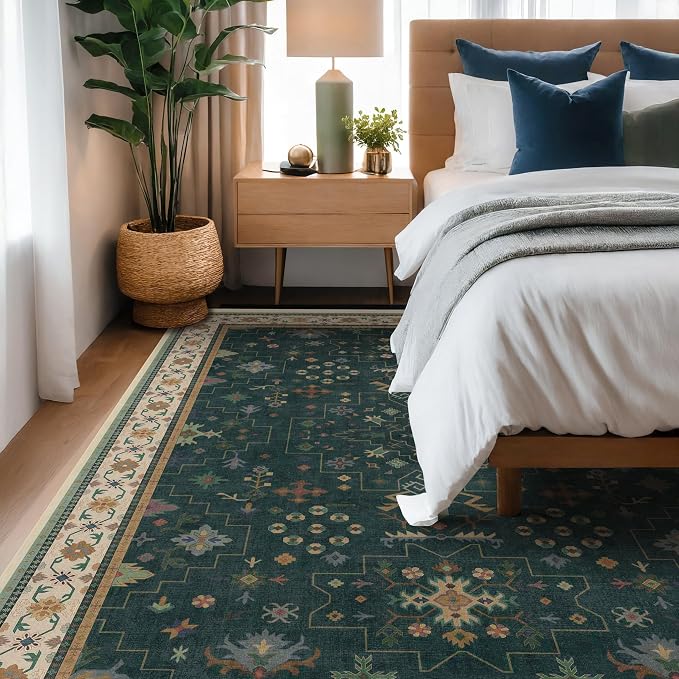 Hazo Haus Vintage Dark Green 6x9 Dining Room Rugs - Image 6