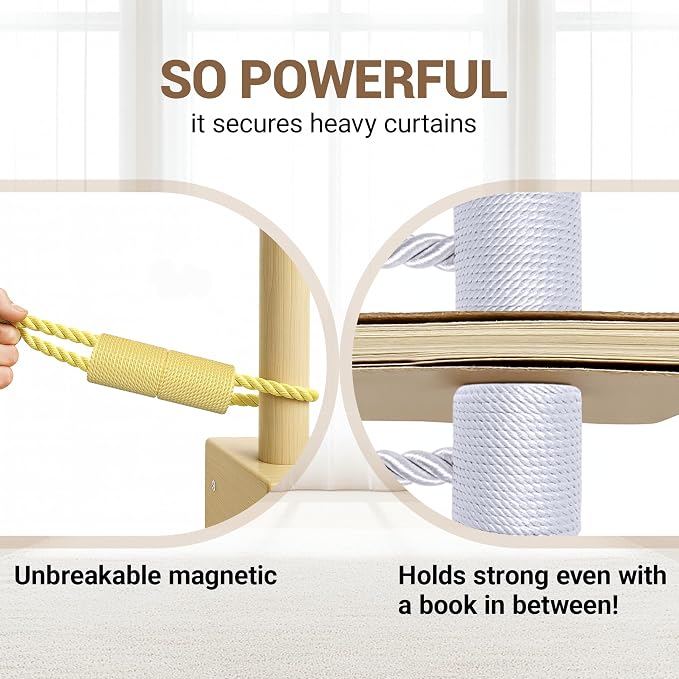 Hion Magnetic Curtain Tiebacks Golden 2pcs, Curtain Tiebacks Buckles Holdbacks - Image 5