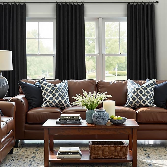 Black Out Curtains 45 Inch Long 2 Panels Burg - Image 6