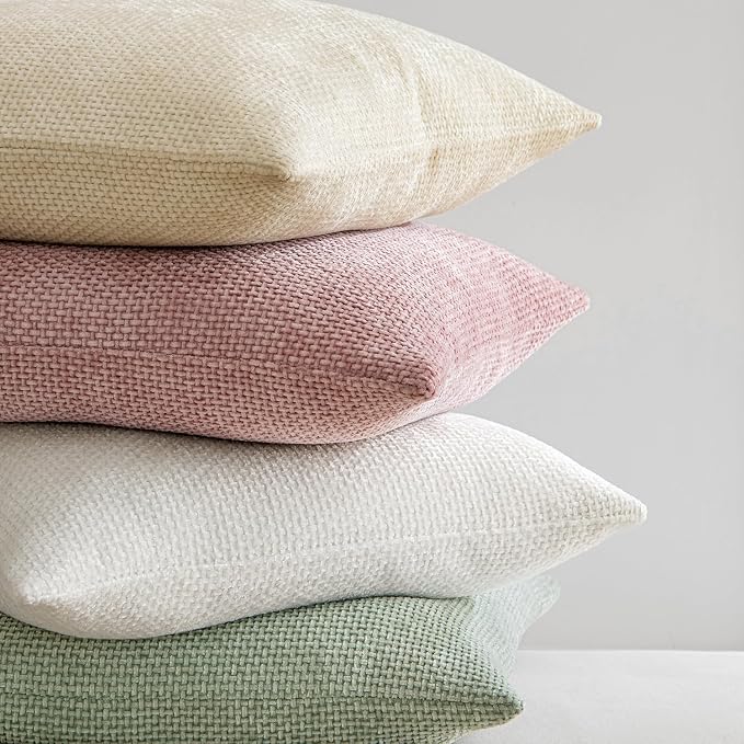MIULEE Pack of 2 Lumbar Couch Throw Pillow Covers 20x12 Inch Neutral Cream - Image 5