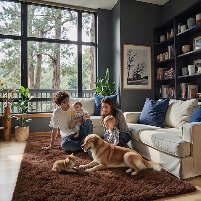 Rugs for Living Room 5x8, Alfombras para Salas Shag Large Plush Soft Area Rug - Image 4