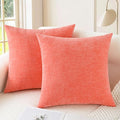 CaliTime Throw Pillow Covers Decorative 24 X 24 Inches Pack of 2 Cozy Chenille by CaliTime