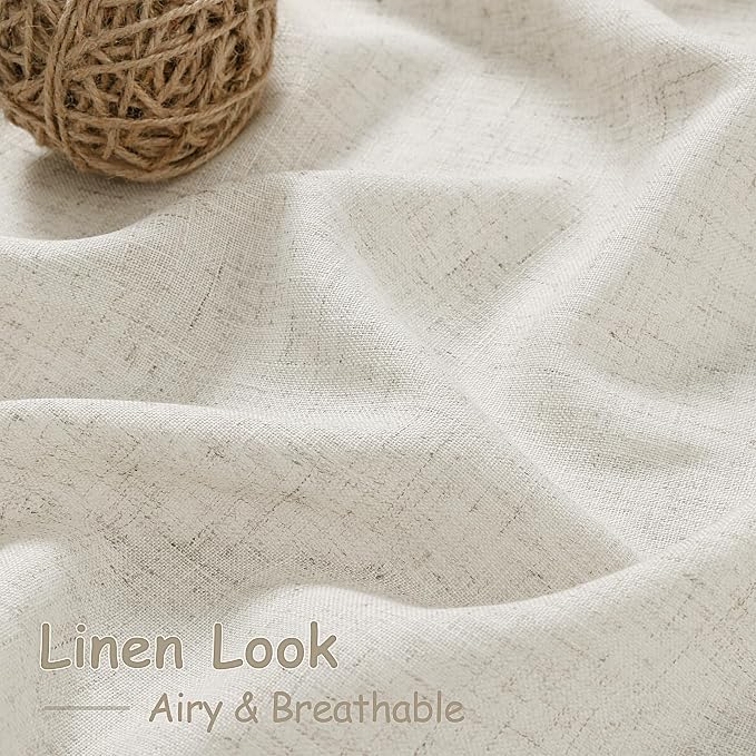 Nanspring Mousse White Linen Curtains - Image 4