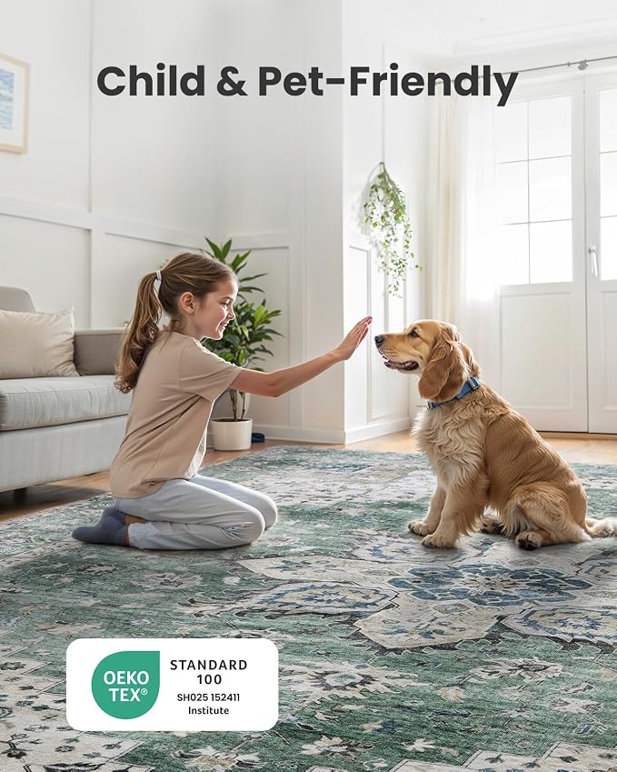 AMADA HOMEFURNISHING 2x6 Washable Runner Rug, Low-Profile Kitchen Rugs - Image 4