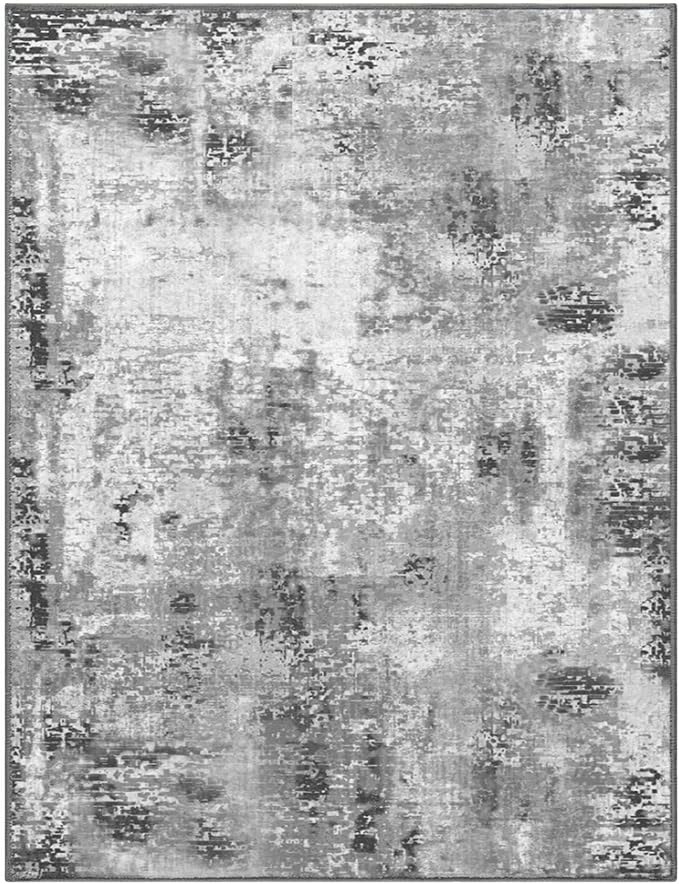 Living Room Rug 6x9 Gray Area Rug Machine Washable Boho Carpet Non Slip - Image 7