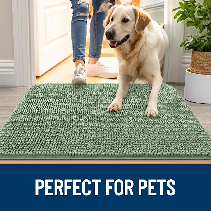 OLANLY Dog Door Mat for Muddy Paws 35x24, Absorbs Moisture and Dirt, Absorbent - Image 6