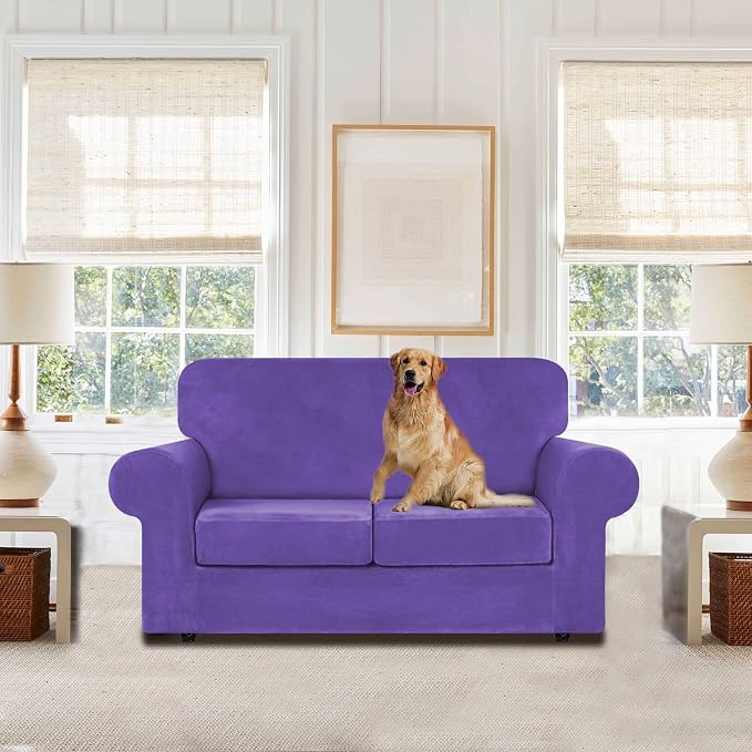 WEERRW Velvet Couch Covers for 2 Cushion Couch Sofa - Image 2