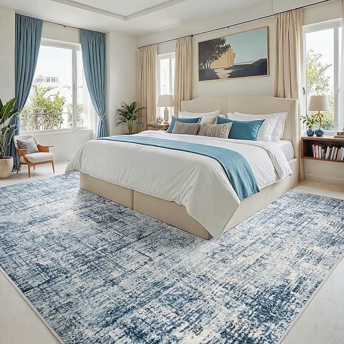 9x12 Area Rugs for Living Room Washable Rug: Anti-Skid Abstract Modern Living - Image 2
