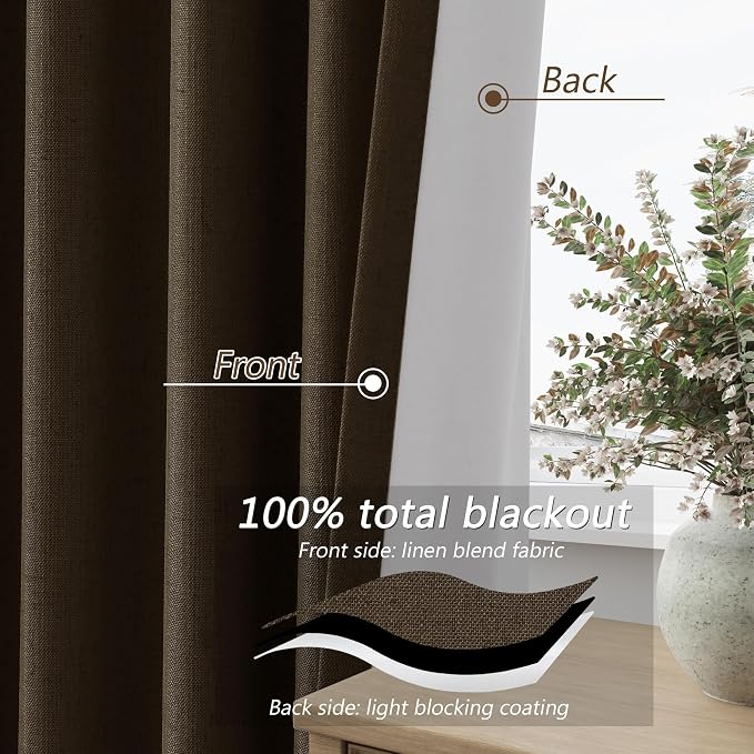 Guken 100% Blackout Curtains 84 Inch Length 2 Panels Set - Image 4