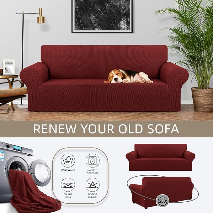 KEKUOU Stretch Oversized Sofa Slipcover 1 Piece Couch Sofa Cover Furniture - Image 3