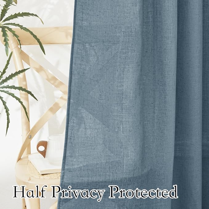 RYB HOME Semi Sheer Curtains 108 inches Length - Image 4