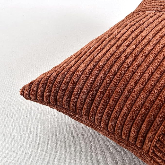 Fancy Homi 2 Packs Rust Decorative Throw Pillow Covers 22x22 Inch - Image 5