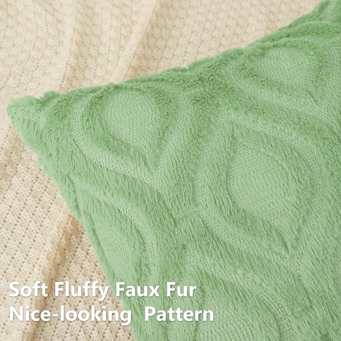 decorUhome Summer Throw Pillow Covers 24x24 Inch Set of 2, Soft Plush Faux Wool - Image 2