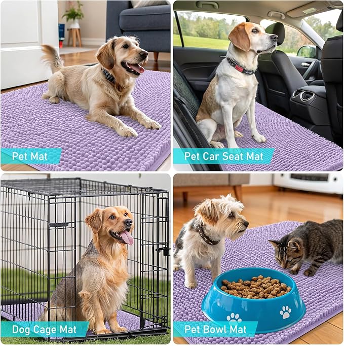 OLANLY Dog Door Mat for Muddy Paws 59x35, Absorbs Moisture and Dirt, Absorbent - Image 7