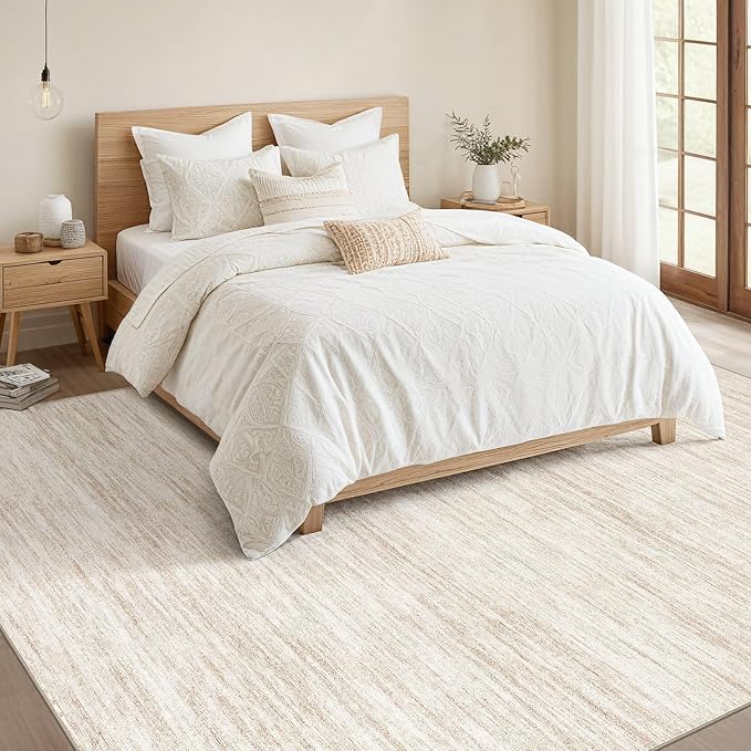 Nakagishi 9x12 Area Rugs Living Room: Washable Large Vintage Rug Neutral - Image 5