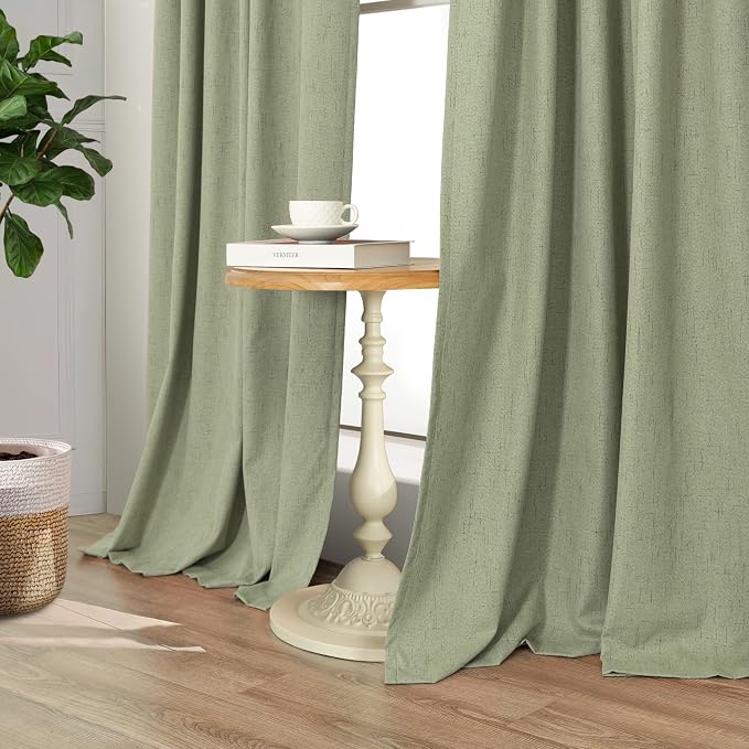 Light Sage Green Black Out Curtains 96 Inch Long - Image 8
