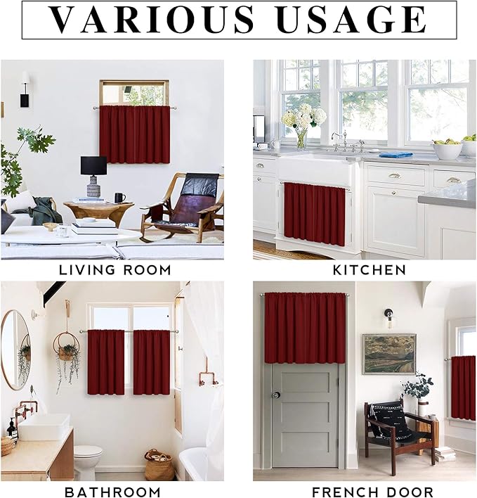RYB HOME Blackout Curtains for Bedroom Living Room 63 inches Long, Thermal - Image 6