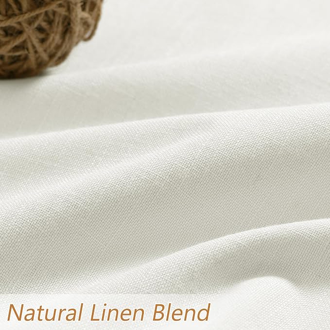 Guken 100% Blackout Linen Curtains 98 Inch Wide by 52 Inch 2 Panels Set - Image 3