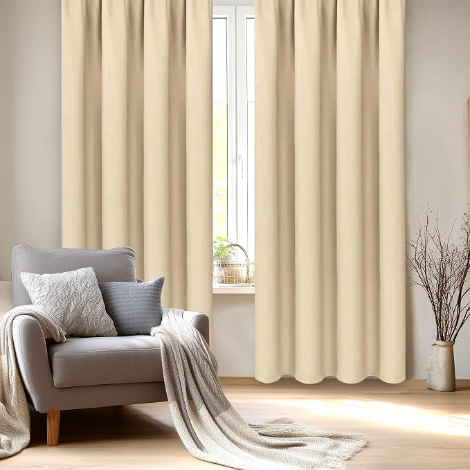 DWCN Blackout Curtains Room Darkening Thermal Insulated Bedroom Curtains Window - Image 3