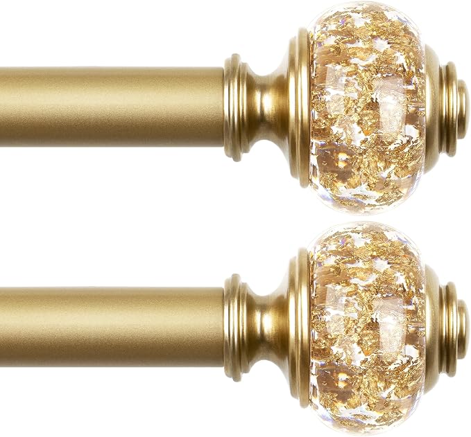 2 Pack Curtain Rod 32 to 58 Inches, USFOOK 7/8 Inch Telescoping Splicing by USFOOK