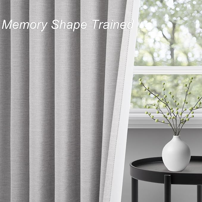 Topfinel Grey Beige 78 Inch Long Curtains - Image 4