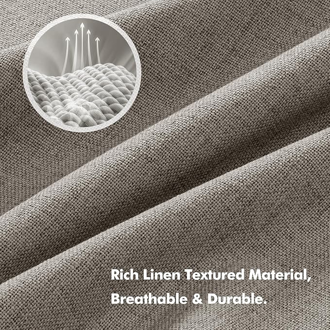 MIULEE 100% Blackout Curtains for Bedroom, Linen Solid Luxury Decor Thermal - Image 3