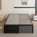 18 Inch California King Bed Frame with Black Bed Cover, Metal Cal King Bed Frame No Box Spring Needed, Heavy Duty Mattress Foundation, Easy Assembly, Noise Free