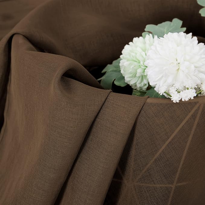 Tollpiz Short Sheer Curtain Living Room Linen Textured Curtains Sheer Light - Image 6