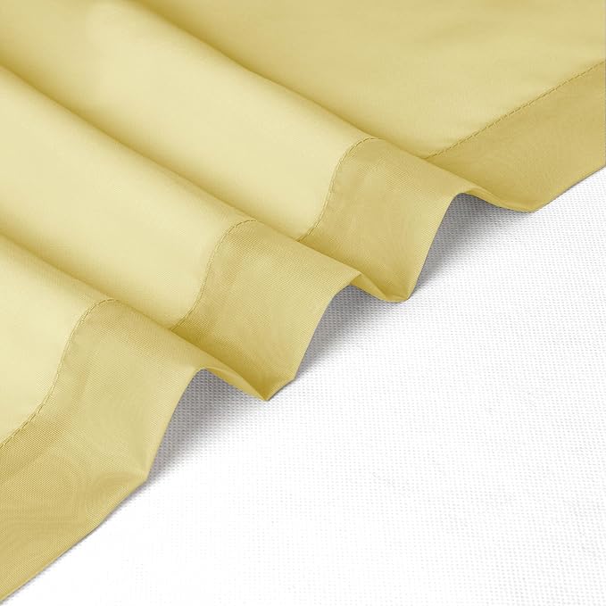 Chyhomenyc Mustard Yellow Sheer Curtains 63 Inches Long, Light Filtering Window - Image 9