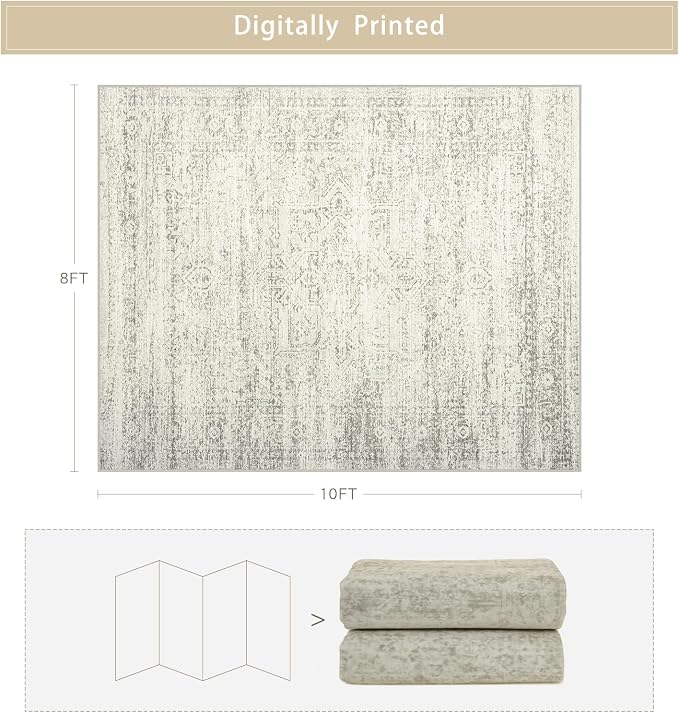 Washable Rugs 8x10 Area Rugs for Living Room, Dining Room- Large Ultra Soft - Image 2