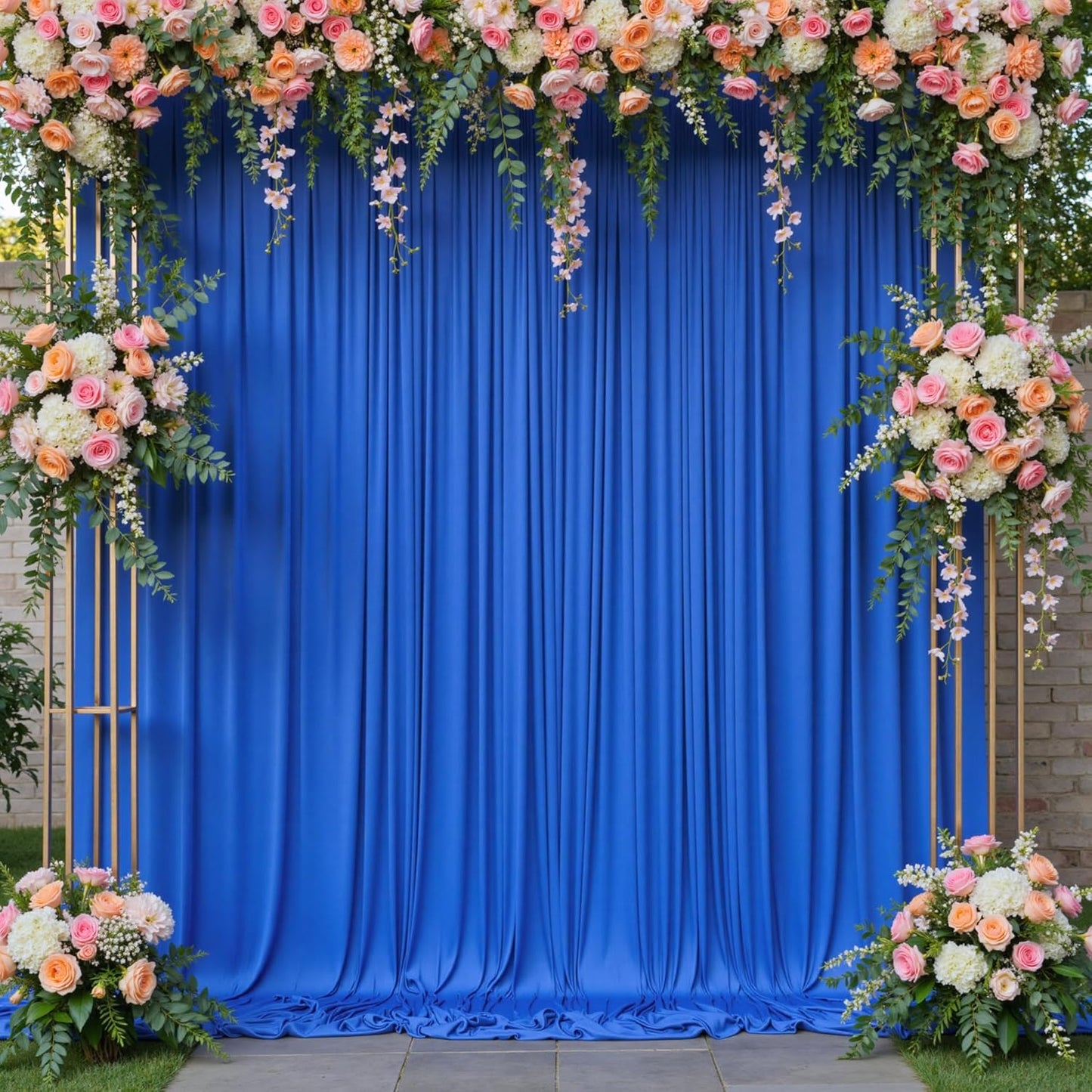 30ft x 10ft Wrinkle Free Royal Blue Backdrop Curtain for Party, Polyester Royal Blue Photo Backdrop Drapes 6 Panels 5x10ft for Birthday Photography Background Weddings Baby Shower Party