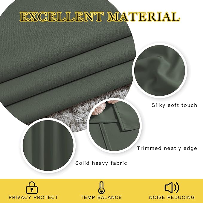 NICETOWN Bedroom Blackout Curtains 120 inch Long - Image 5