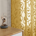 OWENIE Furman Gold Sheer Curtains 45 Inch Length 2 Panels Set by OWENIE
