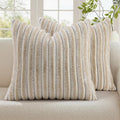 decorUhome Summer Cozy Faux Fur Throw Pillow Covers 16x16 Set of 2 Decorative by decorUhome