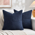 Fancy Homi 2 Packs Navy Blue Decorative Throw Pillow Covers 22x22 Inch by Fancy+Homi