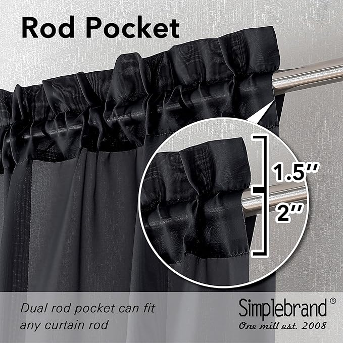 Simplebrand Black Valances 14 Inches Long - Image 2