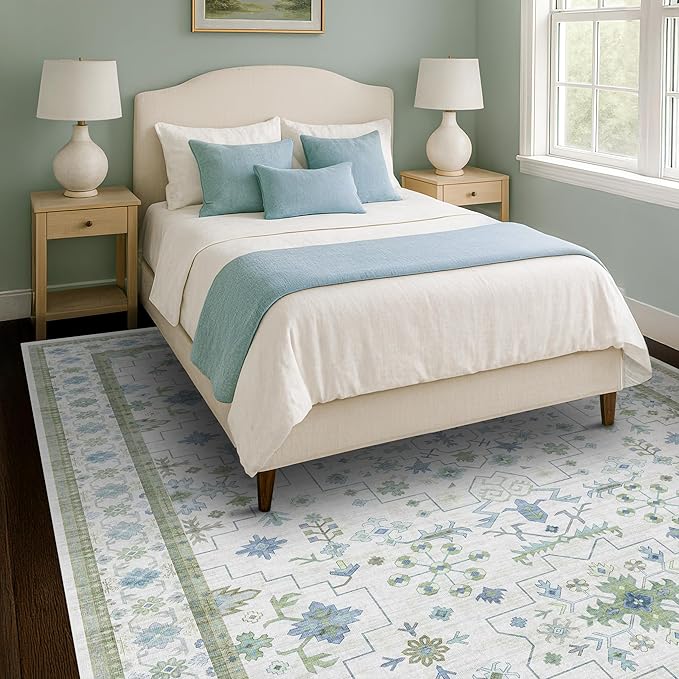 Hazo Haus Blue and Green Living Room Rug 8x10 - Image 3