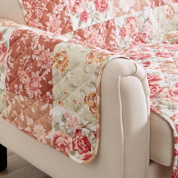 Great Bay Home Reversible Floral Patchwork Sofa Furniture Protector - Image 6