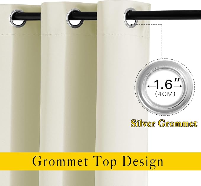 NICETOWN Short Window Curtains for Kitchen, Grommet Sunlight Reducing Solid - Image 2