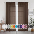 OWENIE Sheer Chocolate Curtains, Sheer Curtains 84 inch Length 2 Panels Set by OWENIE