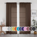 OWENIE Sheer Chocolate Curtains, Sheer Curtains 90 Inches Long 2 Panels Set by OWENIE