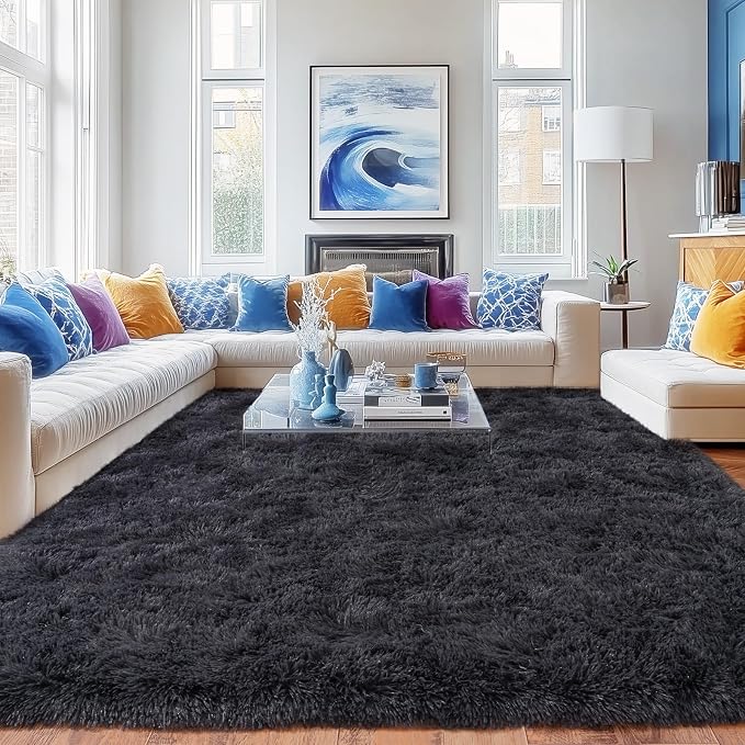 Rugs for Living Room 9x12, Soft Shaggy Modern Shag Area Rug for Bedroom - Image 2