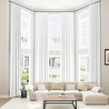 Guken White 100% Blackout Linen Curtains 52 Inch Wide by 142 Inch by Guken