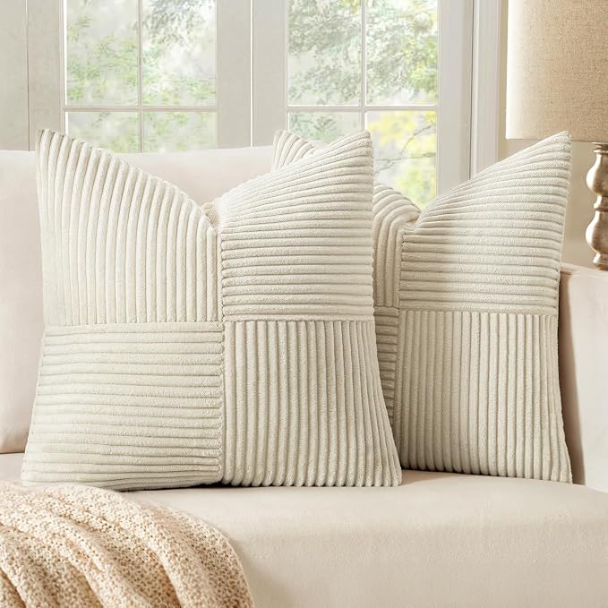 MIULEE Beige Decorative Euro Sham Pillow Covers 24x24 Inch by MIULEE