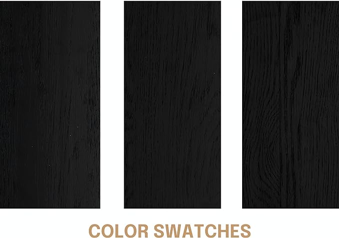 NTC Solid Oak Lux Nightstand with Drawer, Mid Century Modern Side Table Bedroom, Bedside Furniture, Night Stand, End Table, Easy Assembly - Burnt Black