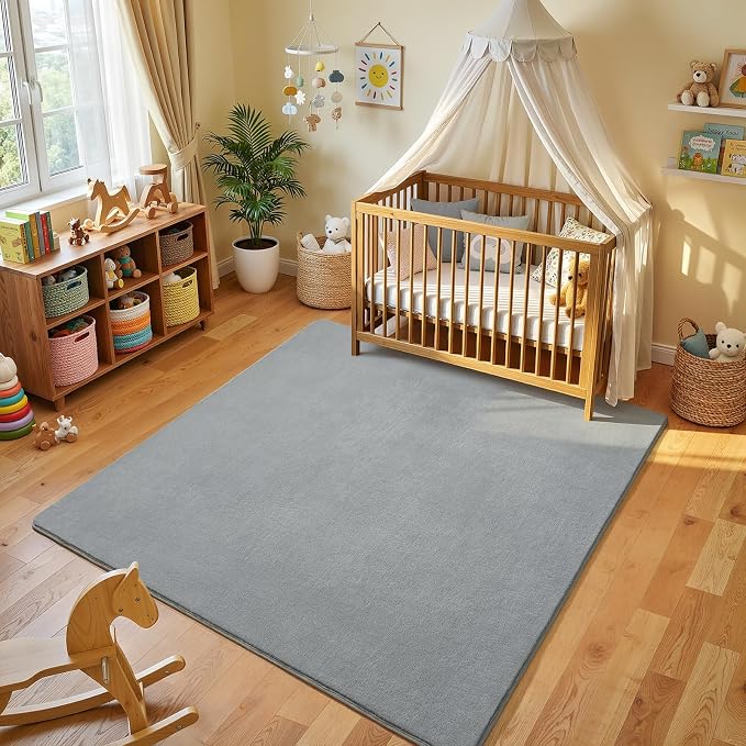 Amearea 6x6 Square Area Rugs for Bedroom Living Room, Modern Grey Thickened - Image 2
