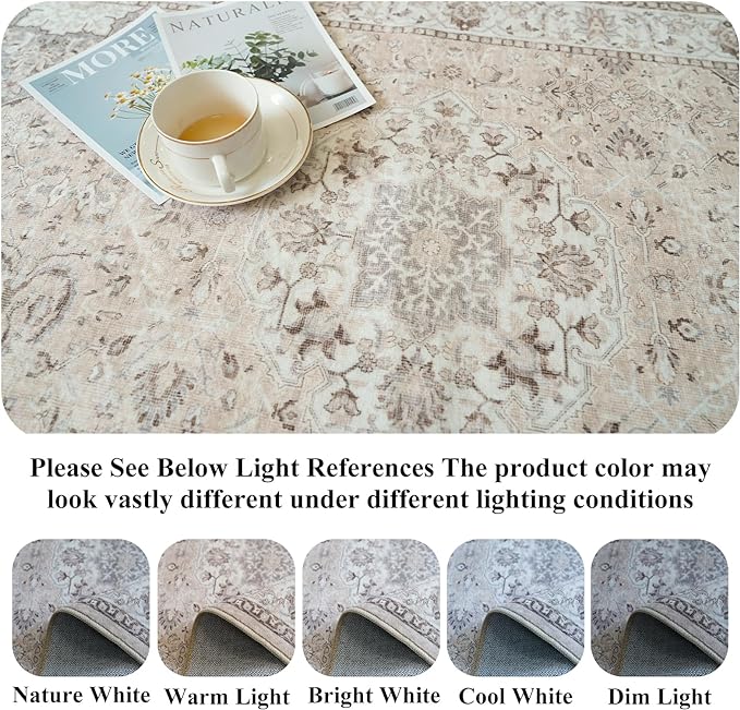 Washable 3x12 Hallway Runner Rug: Vintage Non Slip Soft Rug - Image 3